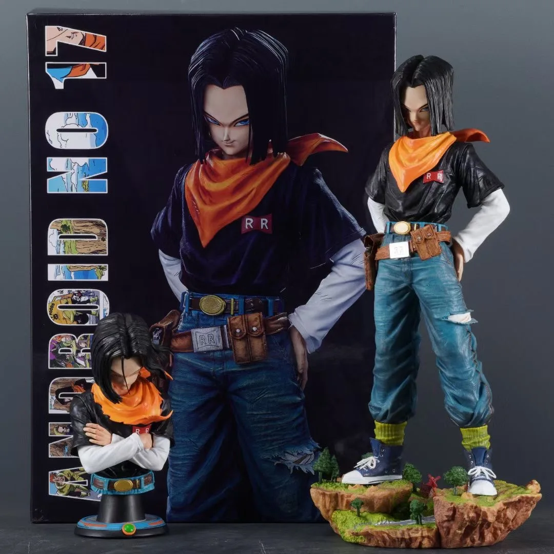 

29cm Dragon Ball Z Anime Black Pearl Android 17 Action Figures Pvc Model Statue Collection Decoration Toys Ornaments Doll Gift