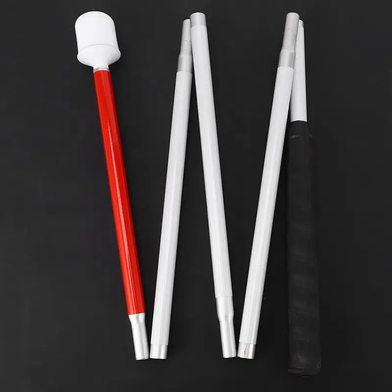 Aluminum Folding Cane 4-Sec Folding Cane With Rolling Tip For Blind Walking Stick