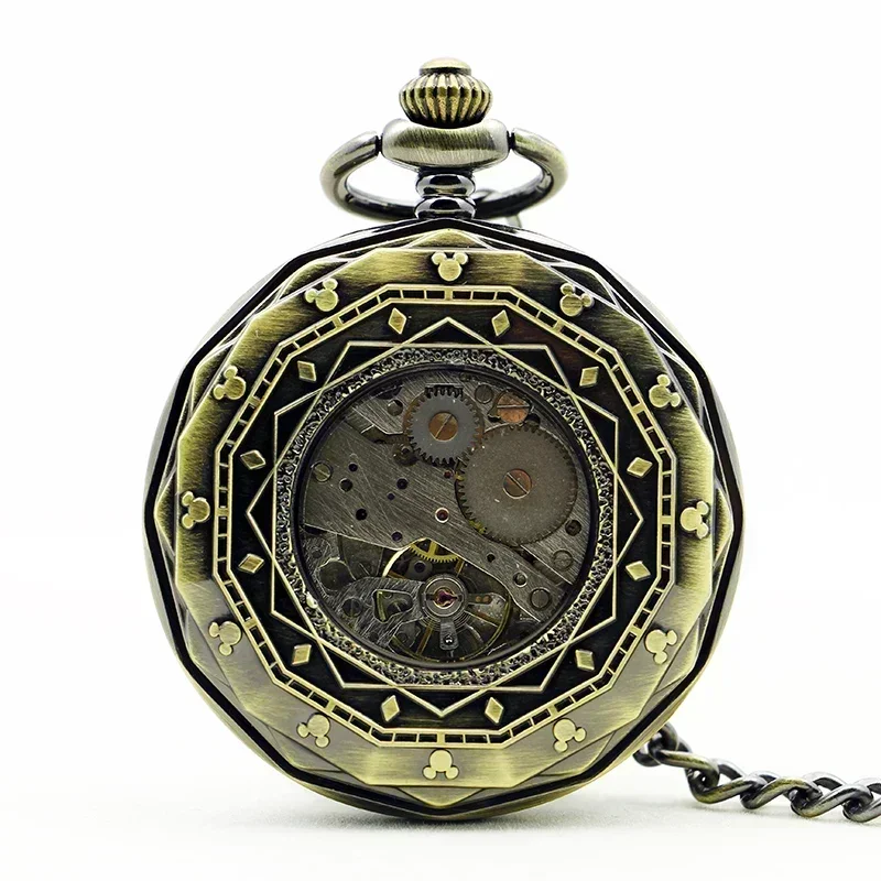 Reloj De bolsillo mecánico con esqueleto Retro antiguo para hombre, relojes Fob mecánicos Steampunk, colgante De reloj, reloj De Bolso con cuerda manual