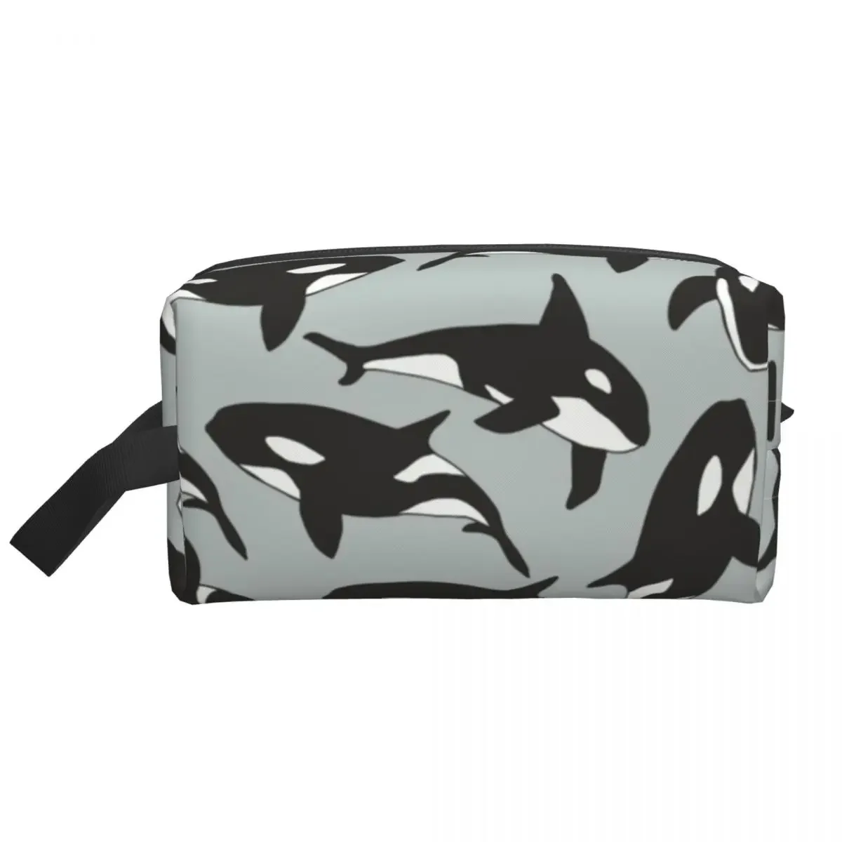 Custom Orca Killer Whale Toiletry Bag for Women Ocean Life Makeup Cosmetic Organizer Ladies Beauty Storage Dopp Kit Box