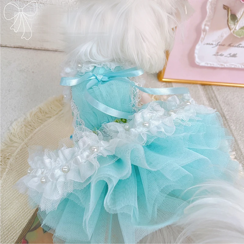

Autumn New Puppy Skirts Clothing Fashion Sequin Flower Cute Princess Dresses For Small Medium Dog Chihuahua Pet Clothes XXS-L