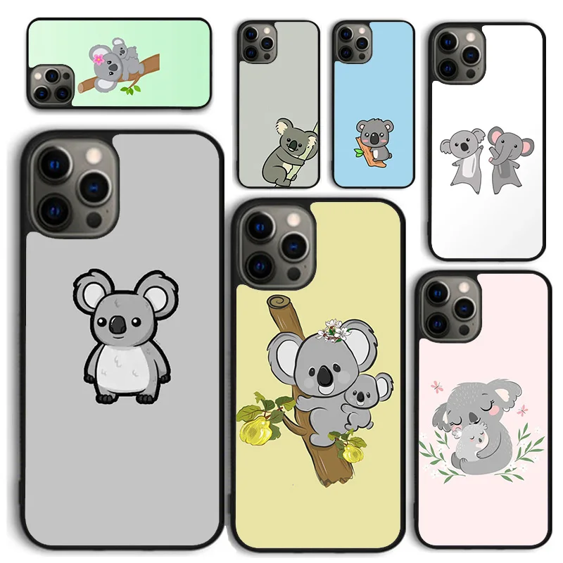 Cartoon Painting Animal Koala Soft Phone Case For iPhone 16 15 SE2020 14 Max 6 7 8 Plus 11 12 13 Pro Max Mini coque Fundas