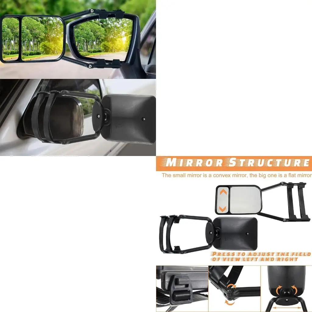 XA6H Adjustable Towing Mirror Clip-On For Car Trailer Extension Rearview