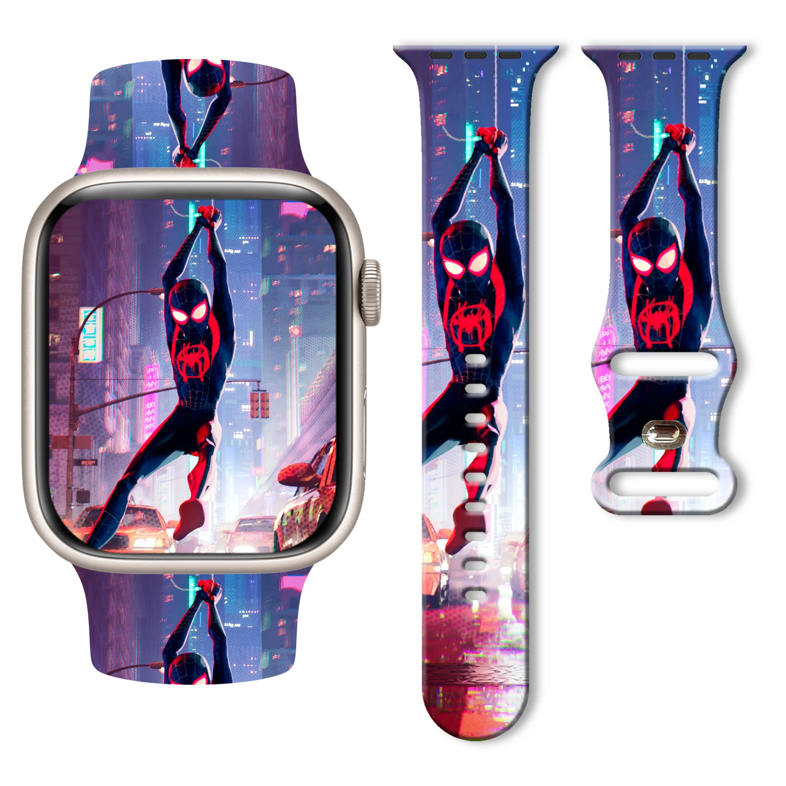 

Disney Spider-Man Printed Strap for Apple Watch 9 8 7 SE Silicone Band Replaceable Bracelet for iWatch 45mm 44mm 42mm 41mm Strap