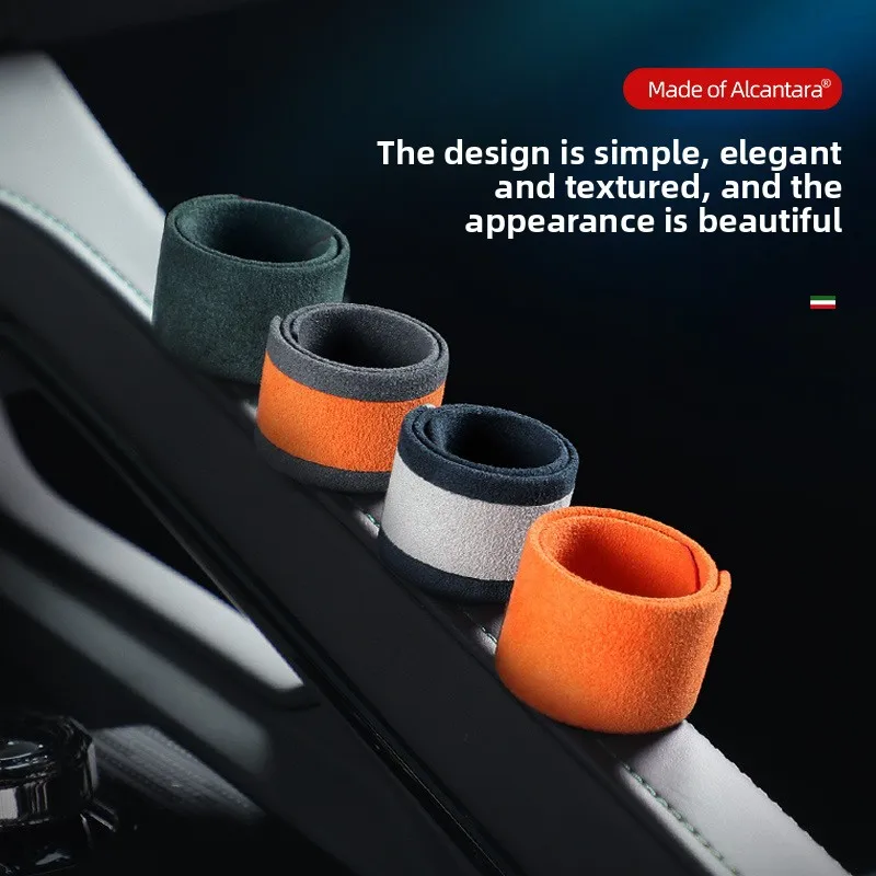Universal Alcan tara Steering Wheel Return Marker Dual Color Decorative Sticker for Car Interior Personalized Modification