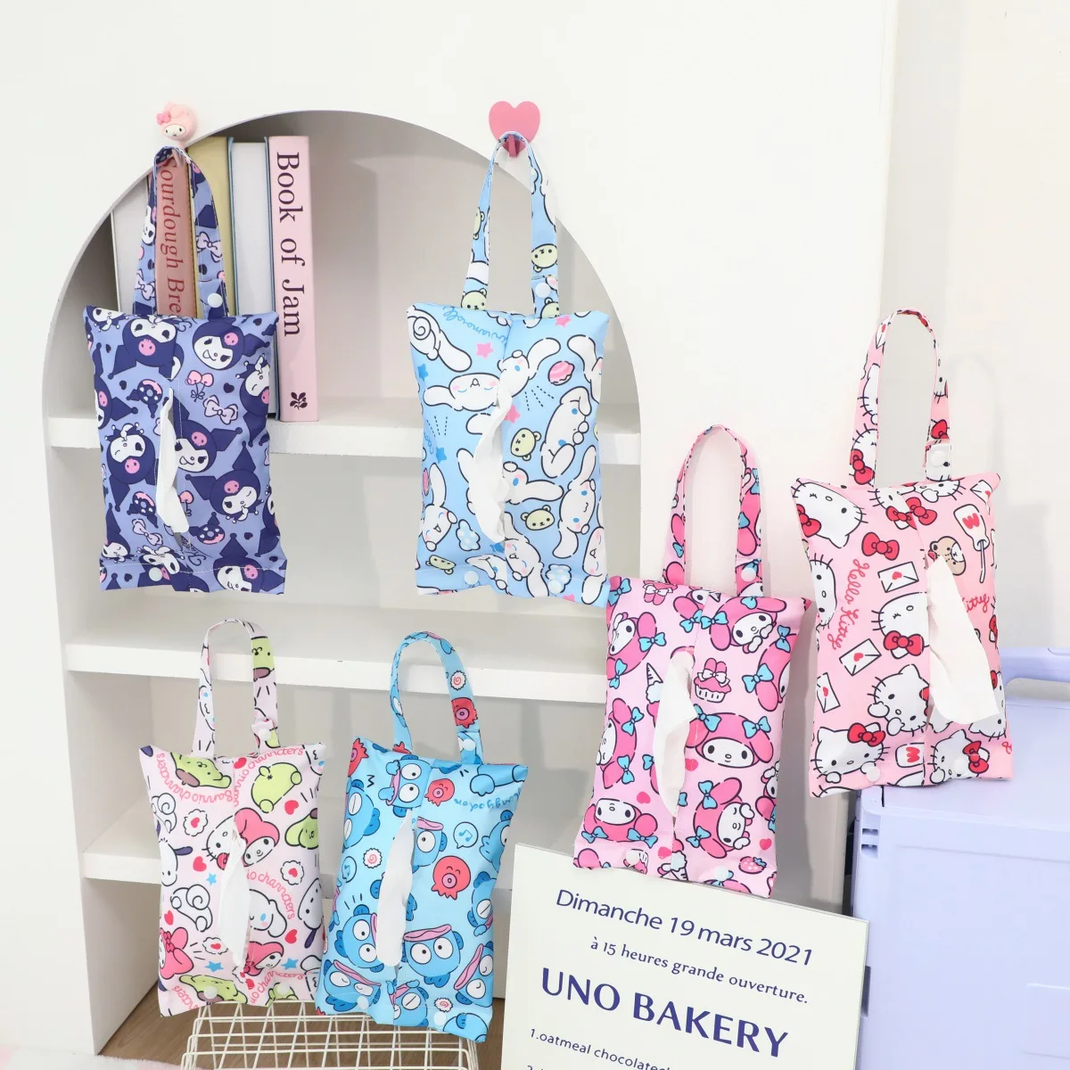 

Cartoon Hangyodon Tissue Box Car Portable Handheld Storage Bag Living Room Bedroom Bathrooms Kitchens Wall-Mounted Tissue Bag