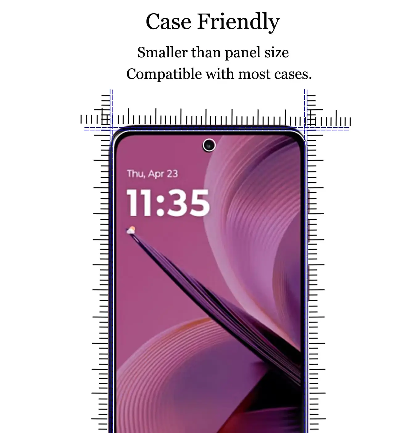 Displayschutzfolie für Moto G55 5G Motorola, gehärtetes Glas HD Crystal Mica 9H, kratzfest, case-freundlich, hochaluminiumhaltig – Detail 4