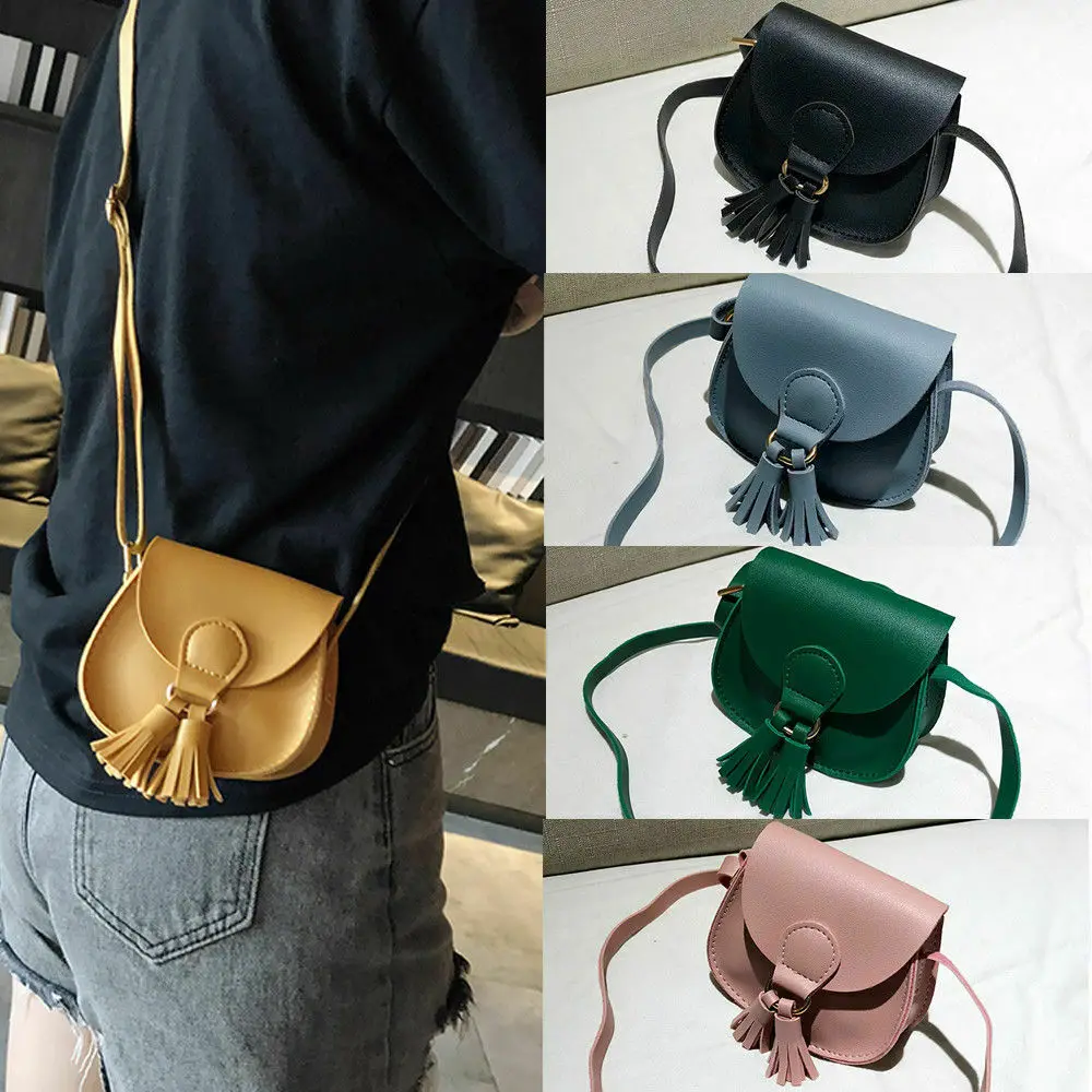 2022 Baby Summer Clothing Women Girls Fashion Small Shoulder Bag Leather Waist Bag Solid Tassel Handbag Ladies Wholesale Gifts