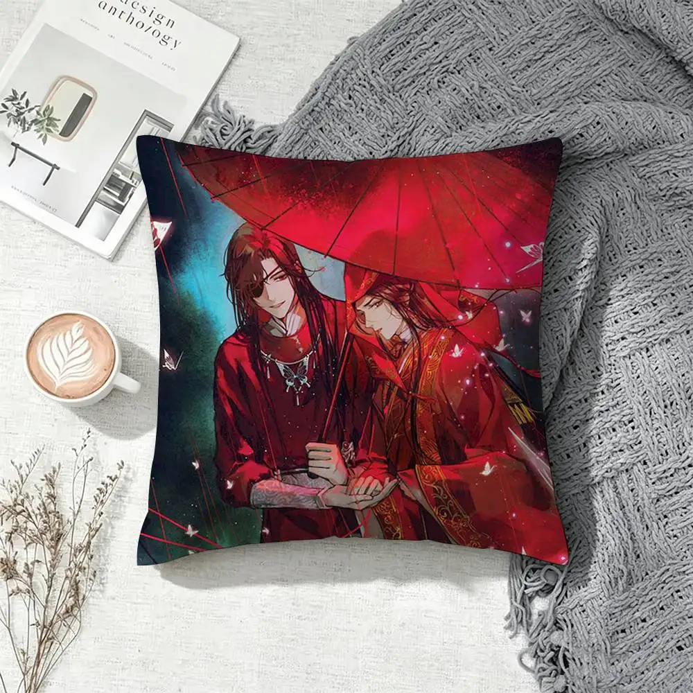 Heaven Officials Blessing  Square Double-Sided Printed Pillow Case Sofa Cushion Cover Bedroom Bedside Decor