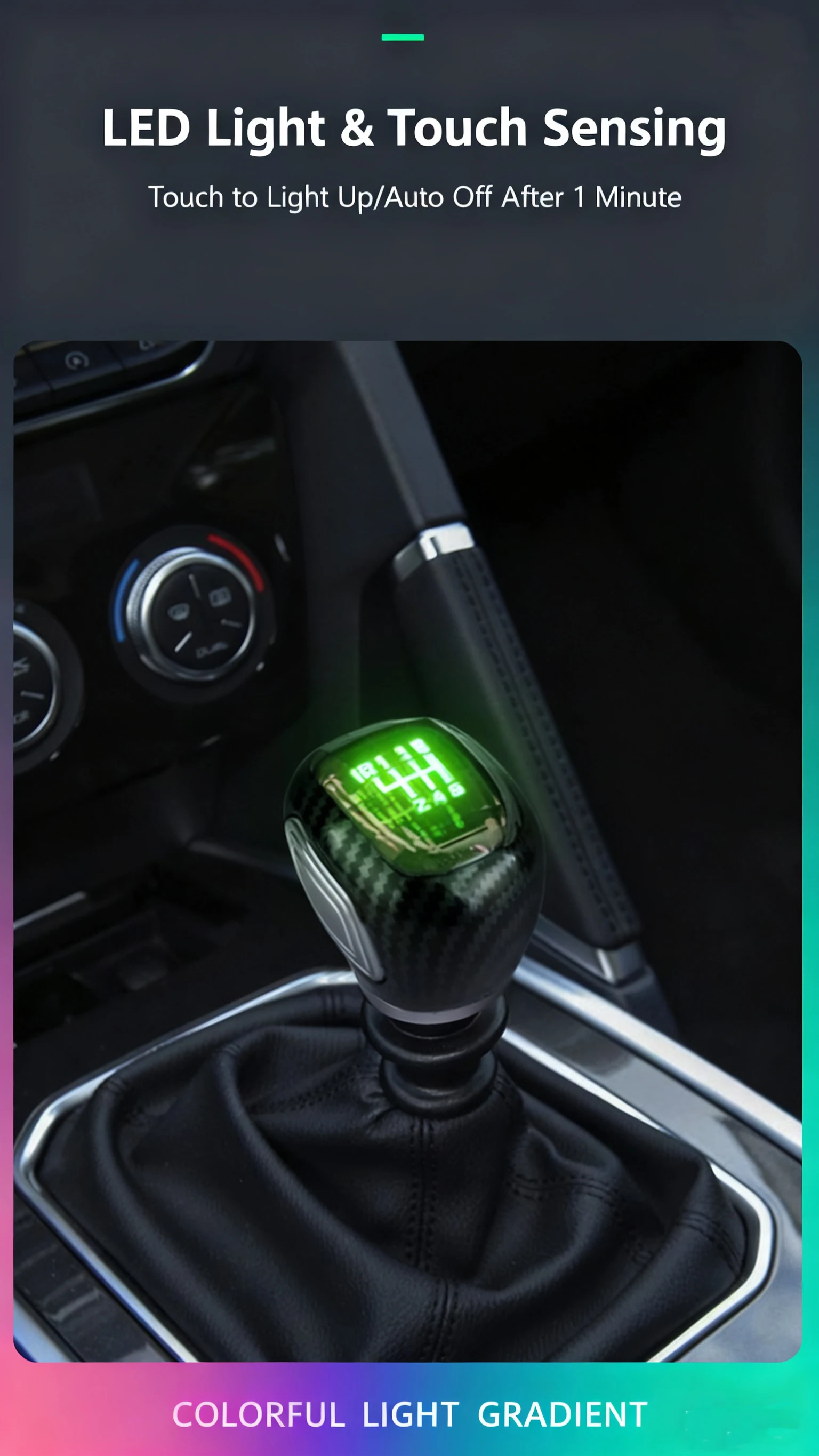 Kristall-Schaltknauf für Schaltgetriebe, mit Rückwärtsgang-Uplift, R135-246, 135-24R, siebenfarbige Kristall-Schaltkopf-LED – Detail 8