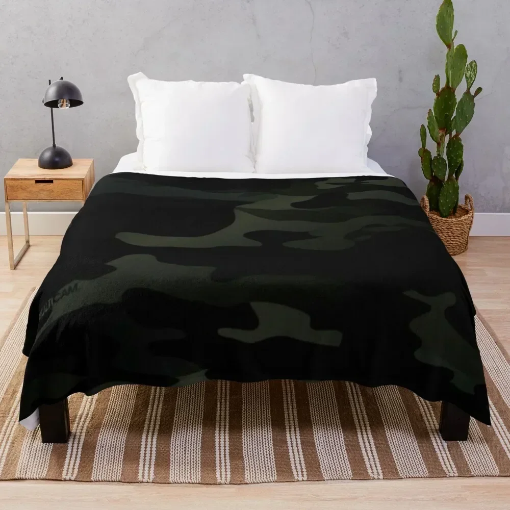 

Multicamo Black Camouflage Throw Blanket Soft Big Large Thermal Luxury Designer Blankets