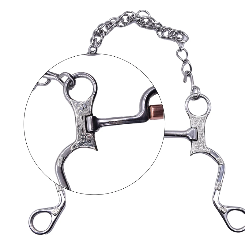 5 ''Duurzaam Rvs Paard Bit Met Kinketting En Haken Trens Paardrijden Accessoires