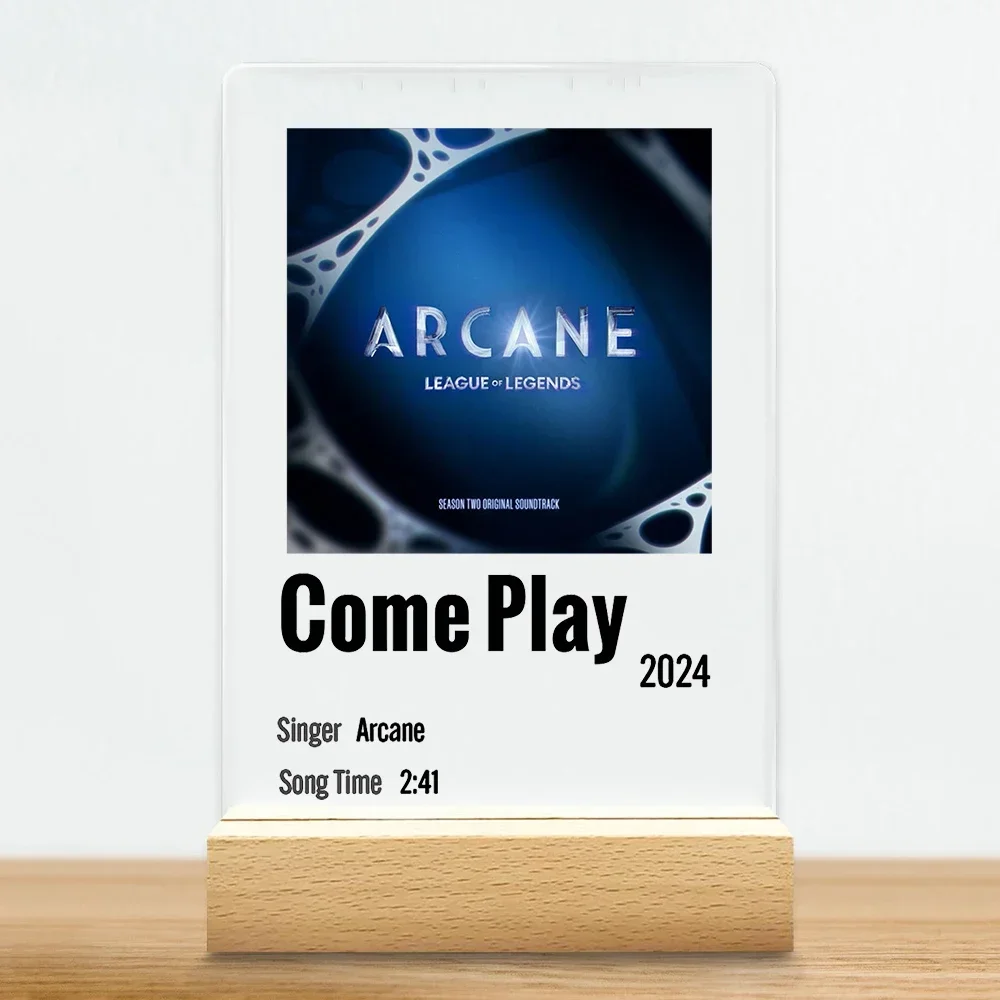 Popular Animation TV Show Arcane Music Plaque Song Playlist Code Jinx Vi Fans Friends Gifts Home Decor Office Desk Decoration