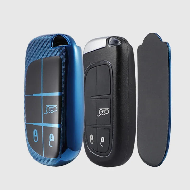 Car Smart Key Cover Case Fob Bag Keychain for Jeep Renegade Compass Frand Cherokee Dodge Journey Charger Chrysler 200 300 300C