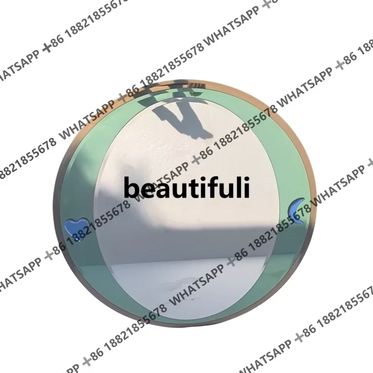 D183 Crystal glass bathroom mirror washstand wall hanging high-end jadeite green glass light luxury vanity mirror