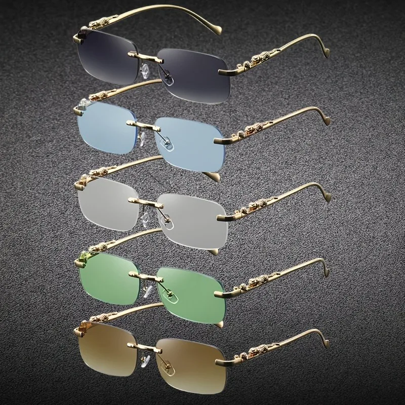 

5pcs Unisex Casual Frameless Fashion Glasses Lightweight Stylish Design t for Casual Attire Decorative Eyewear