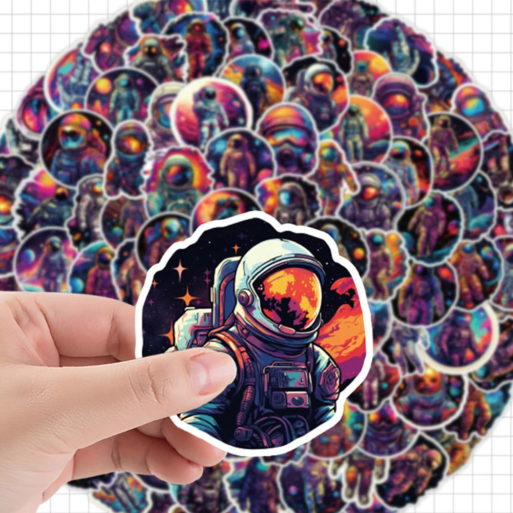 10/30/50/100pcs Cool Outer Space Astronaut Stickers Cartoon Graffiti Kids Decals Toy Phone Skateboard Laptop Waterproof Sticker