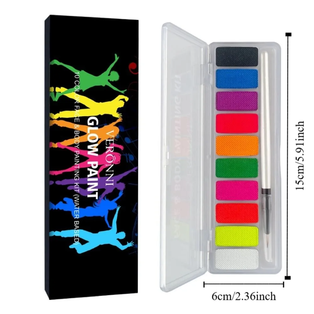 Multicolour Luminous Body Face Painting Kit Makeup Colorful Luminous Body Art Painting Easy To Clean Non-toxic