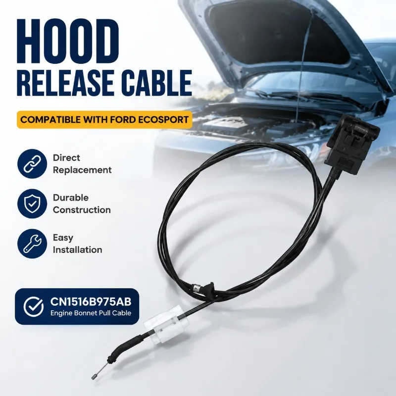 Car Engine Bonnet Hood Release Pull Cable Replacement Part OE CN1516B975AB Compatible with Ford EcoSport