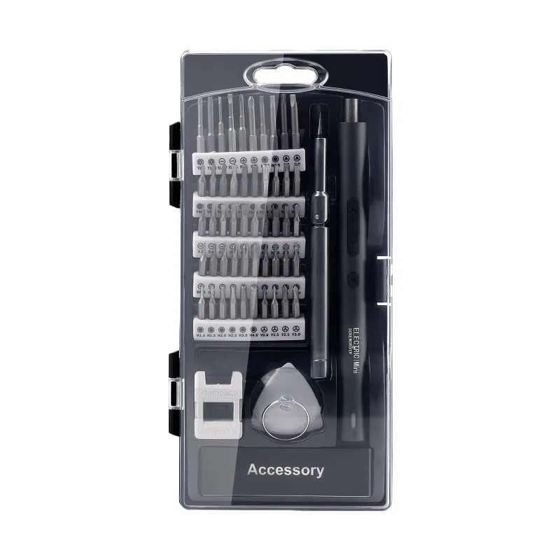Multifunctional 55 in 1 Electric Screwdriver Kit with Labeled Bits for Electronics and Household Installation