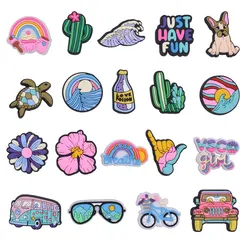 Shoe Charms for Crocs Accessories Beach Vacation Badge Women Sandals Buckle Kids Pins Men Decoration Jeans Shoe Accessories