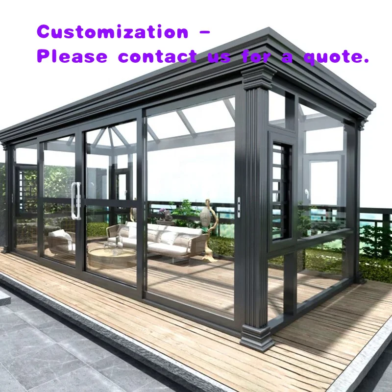 custom.Alucasa Custom 10X12 12 X 20 Standing Low-E Glass House 4 Season Solarium Veranda Aluminum Sunrooms
