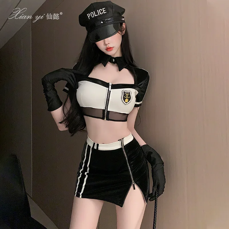 Costumi da donna sexy all'ingrosso per giochi di ruolo uniformi della polizia per adulti Lady Night Club costumi per cappelli cosplay vestire abiti SM per feste