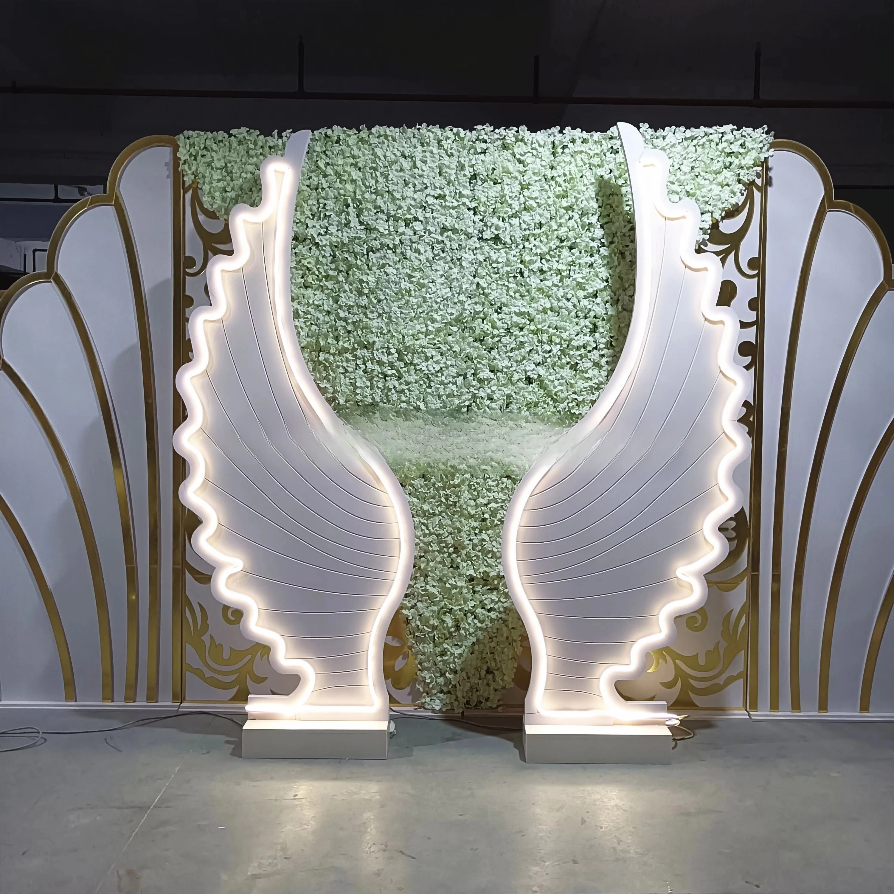Wedding decoration background high quality wing background acrylic display activity bracket panel