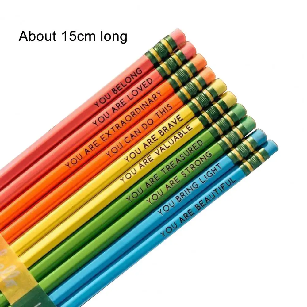 10Pcs Affirmation Pencil Set Inspirational Pencils Wood Motivational Sayings Pencils Compliment Pencils Student Gifts