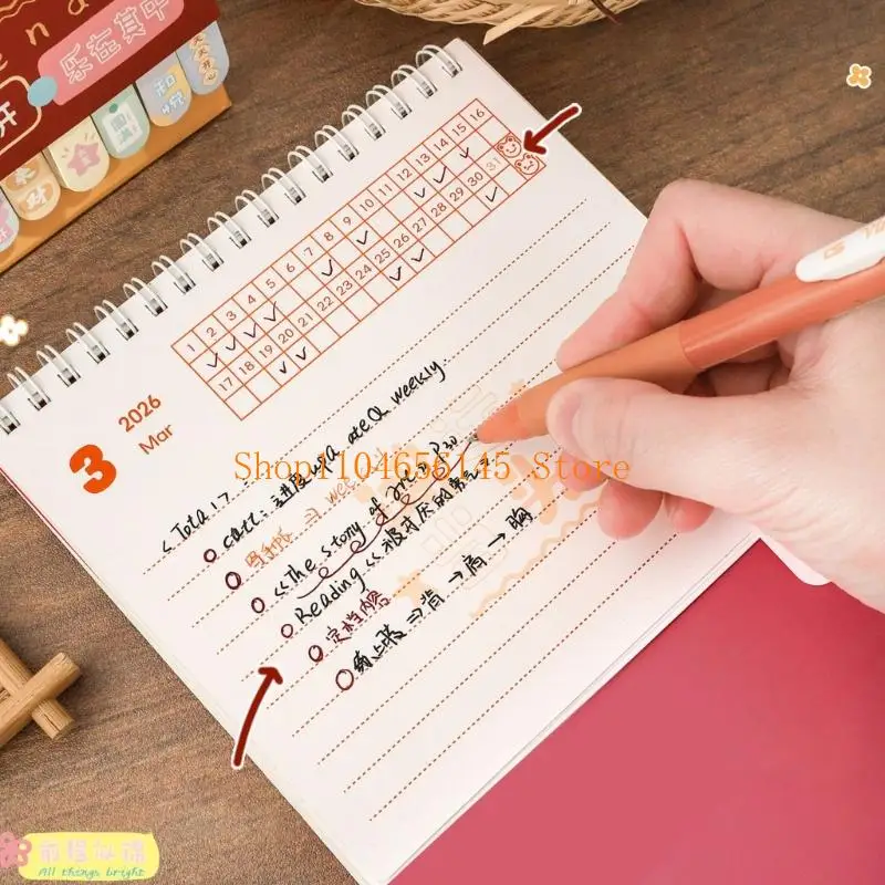 

5asd 2026 творческий мини-настольный календарь украшения канцелярские принадлежности школьный настольный планировщик