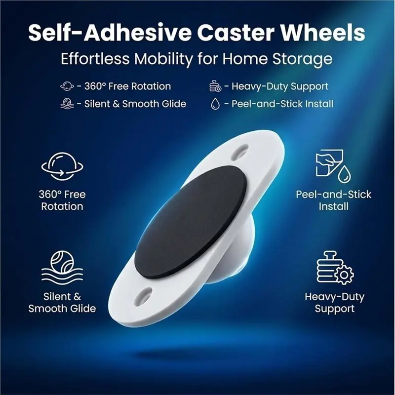 Mini Stick On Wheels 40PCS Self Adhesive Caster Wheels, 360° Swivel Appliance Rollers For Furniture For Kitchen Appliances-AT36