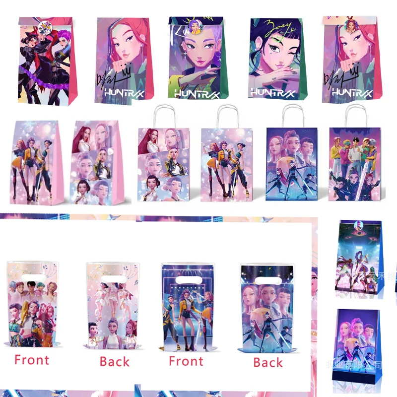 

Kpop Demon Hunters Сумка для конфет Аниме Подарочная сумка Крафт-бумага Сумка для упаковки печенья Детские сувениры для дня рождения