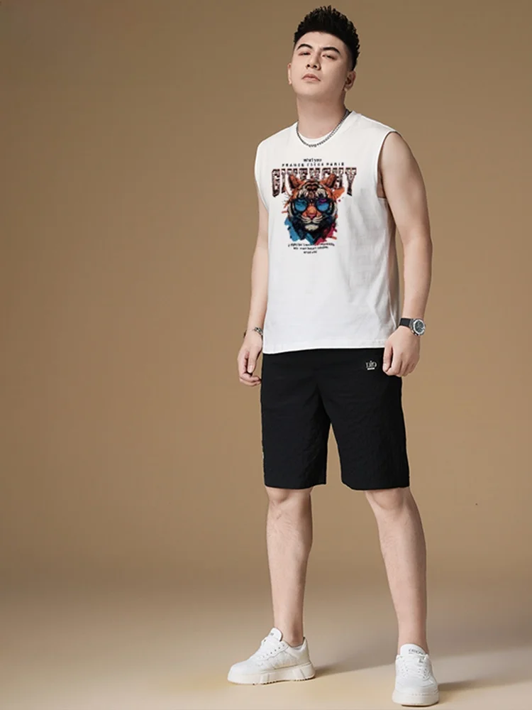 

Men's High-End Sport Fitn Svel Tank Top And ort Pants Set New Summer Trendy Brand Two-Piece Set Cotton Blend Fabric