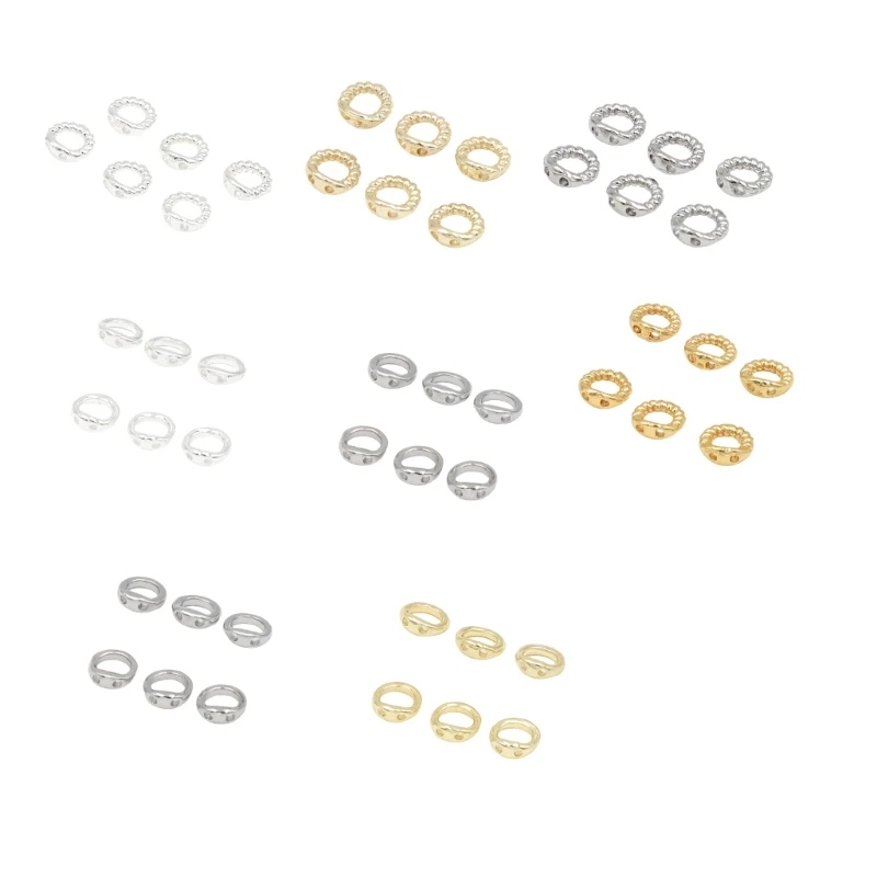 U4LF Jewelry Finishing Connectors Link Copper Ovals Two Hole 30 Piece 5 Mm Set for Handmade Beading, Charm Joining, Small Repair