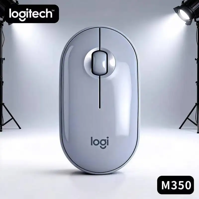 

Logitech M350 Pebble Ergonomic Mouse - Comfortable Grip, Silent Operation, Bluetooth + USB, 10m Range, 18-Month Battery
