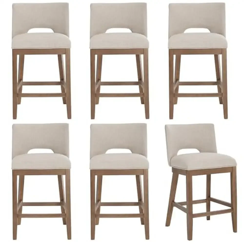 Armless Padded Wood Back Counter Stools Set of 6 26