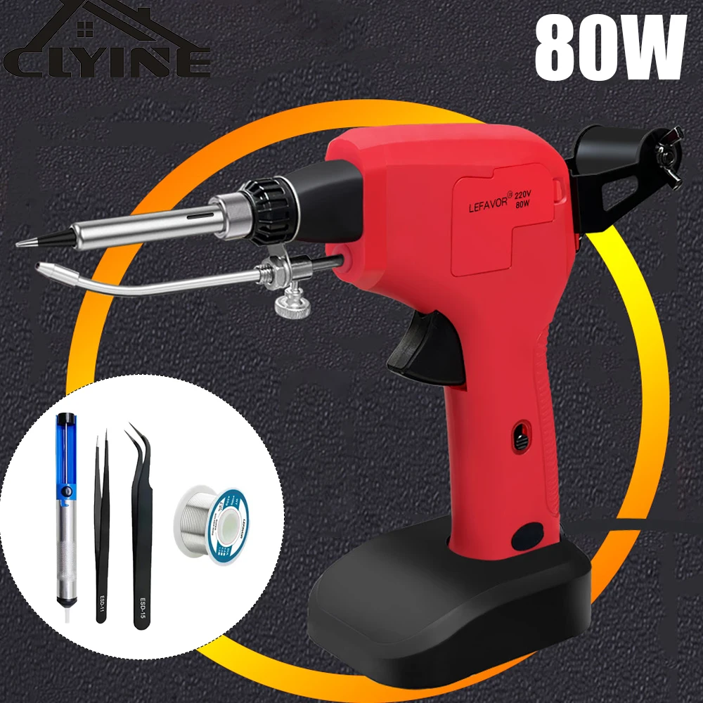 

Soldering Iron Gun 80W Hand-Held Internal Rapid Heating Temperature Automatic Send Tin Gun Welding Repair Tool US/EU Plug