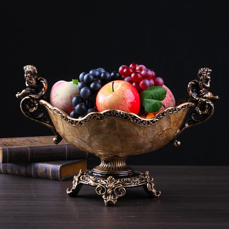 Fruit Plate Luxury High-End Living Room Coffee Table American Retro Dry Candy Plate Large Household Neo Chinese Style Ornaments