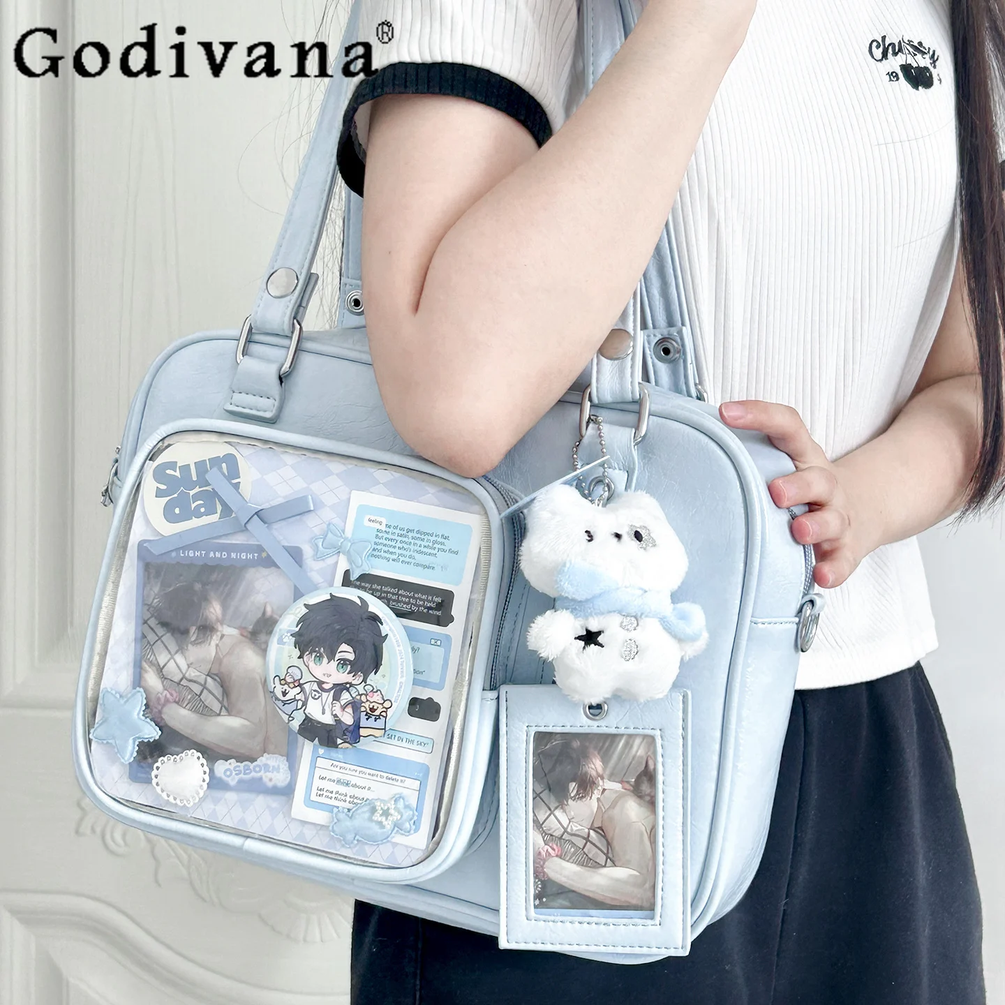 

2D Japanese Original Transparent Small Capacity Pain Bag Cute Doll Bag Daily Casual Commuting College Style Single Shoulder Bag