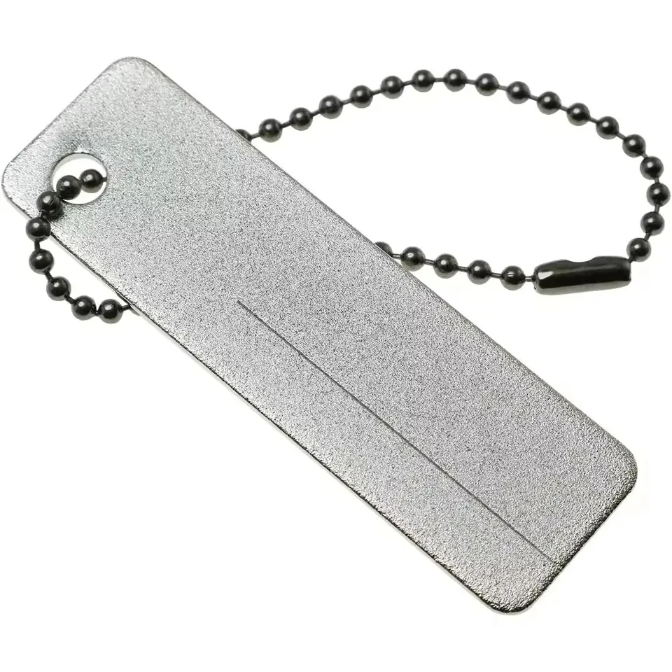 Portable Double-Sided Stone Keychain Outdoor Camping Knife Sharpener Fish Hook Knife Nail File Knife Sharpener Tool