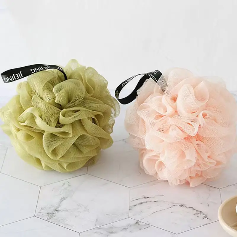 لينة شبكة حمام الإسفنج كرات الجسم الأنظف التقشير أجهزة غسل كرة استحمام النايلون تنظيف فرش دش نفخة الراقية حمام زهرة