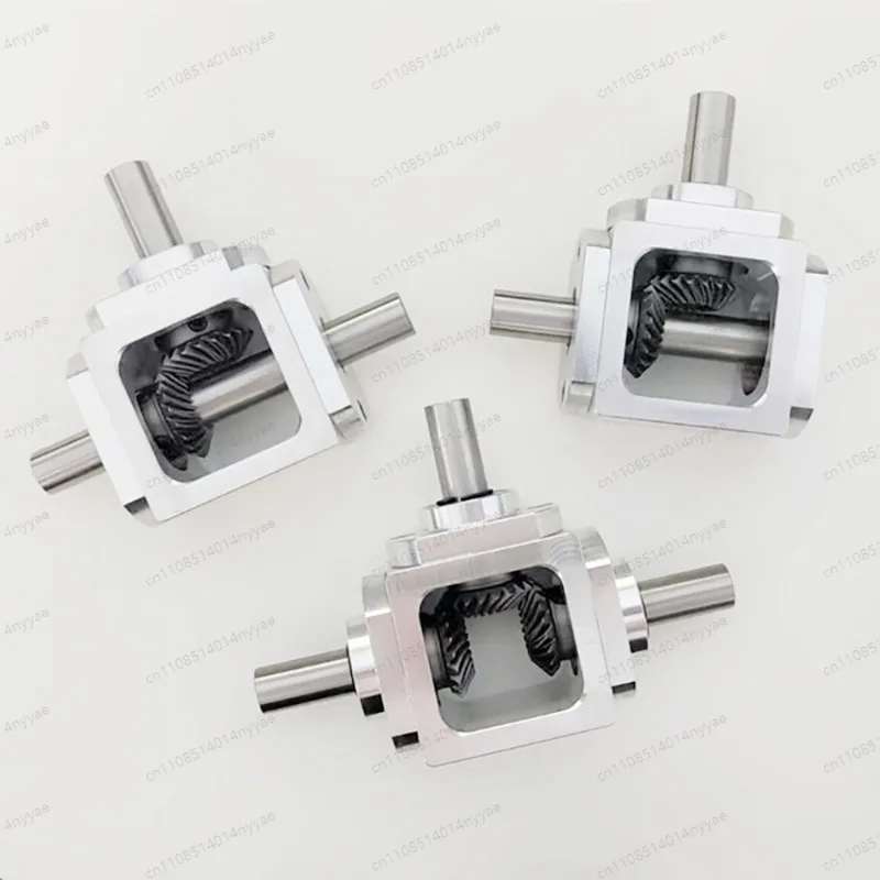 Compact 1:1 T-Type Cross Reversing Shaft Right-Angle Transmission Gearbox with 10mm Shaft - Bevel Gear Reducer view 2