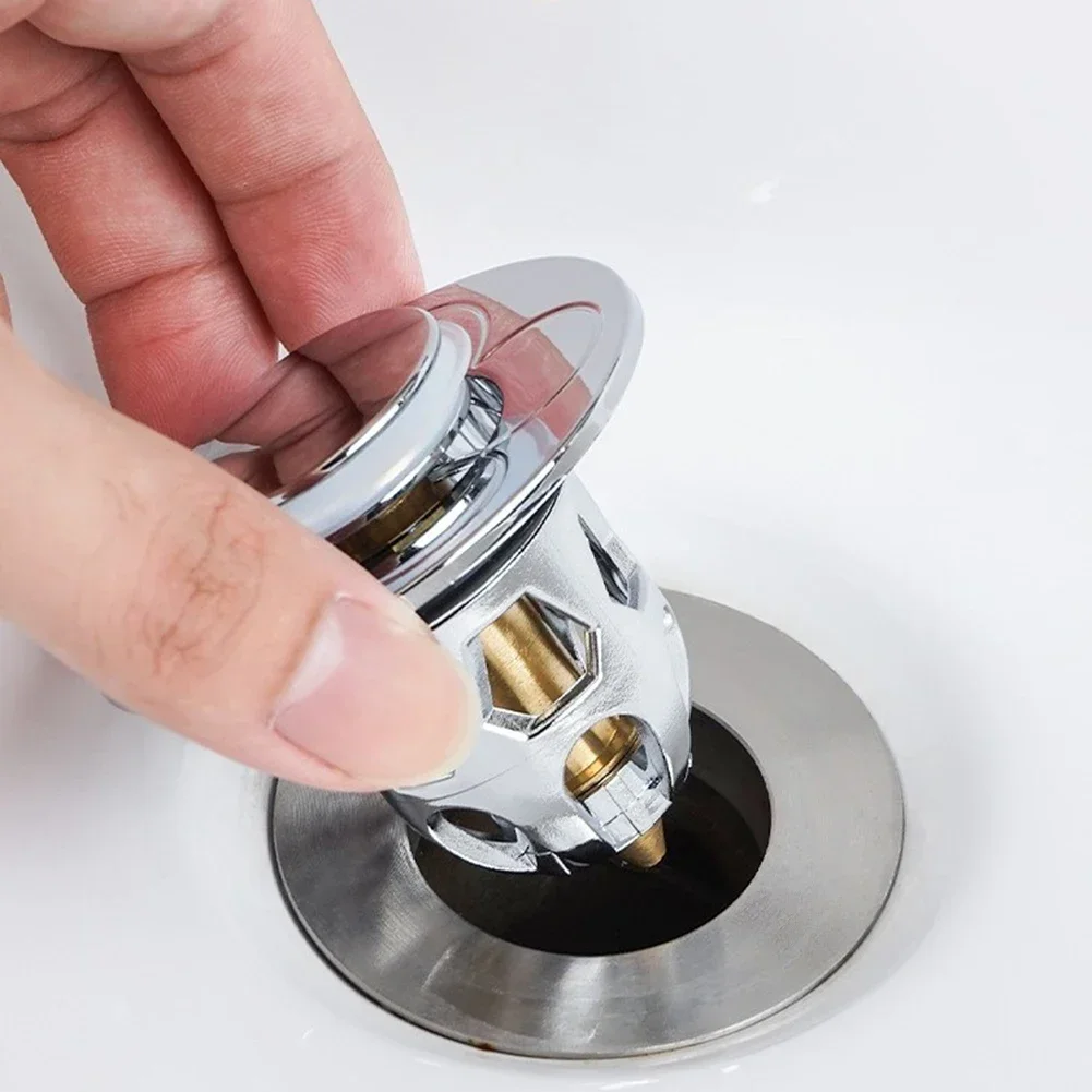 

4 Pack Pop-Up Drain Strainers With Seals Easy Install For Sink & Tub Hair Catcher Shower Sink Strainer Stainless Steel -Pop Up