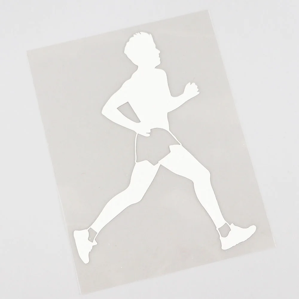 YJZT 10.4CM×14.1CM Car Sticker Healthy Lifestyle Jogging Exercise Vinyl Black/Silver 8A-1296