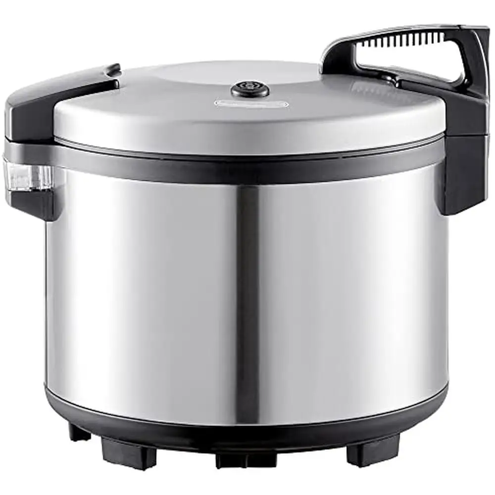 Commercial Rice Cooker 30 Cup Capacity Double-Wall Stainless Steel Electric Restaurant   with Nonstick Inner Pot and