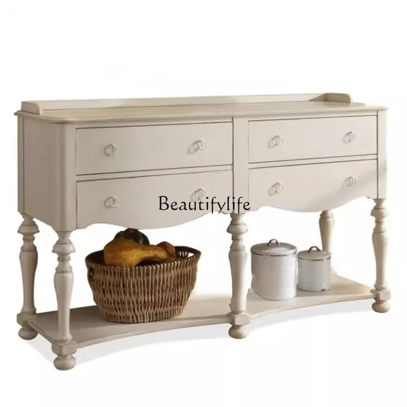 

American rural furniture, entrance cabinet, European and American Mediterranean living room screen partition cabinet