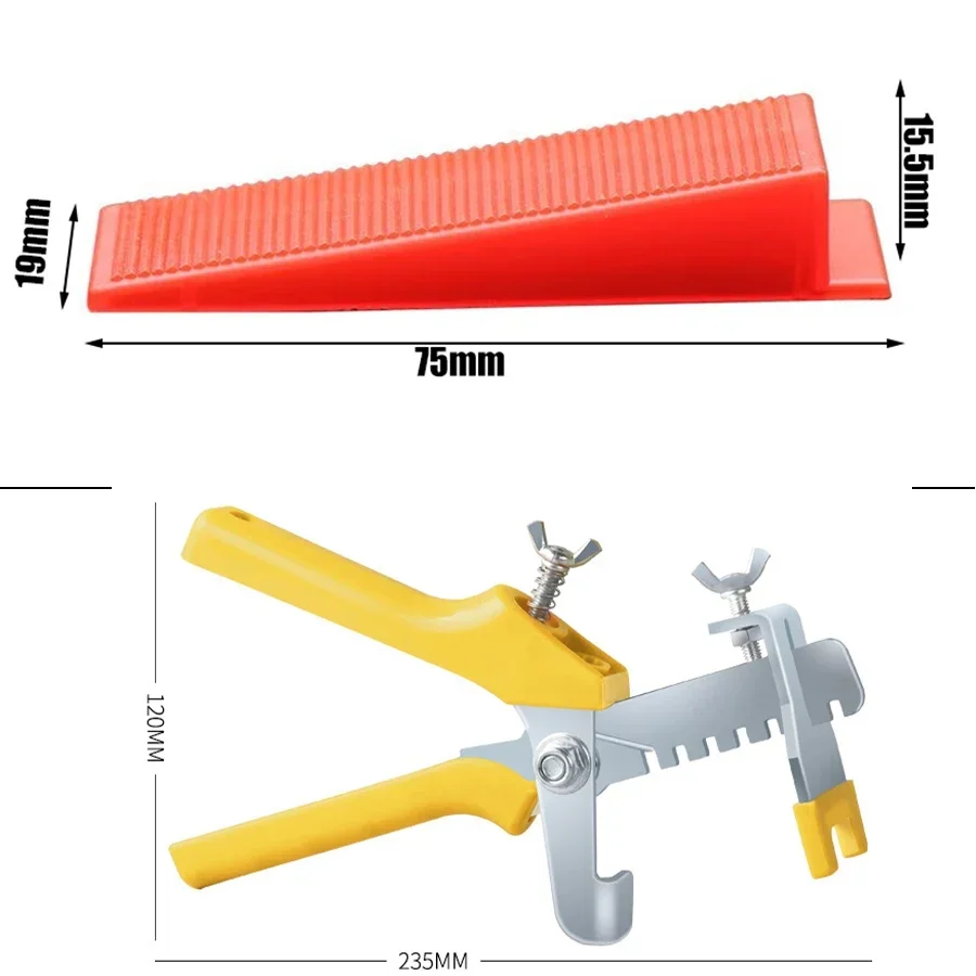 Imagem -05 - Sistema de Nivelamento de Telha Colocação Cunhas Nível Espaçadores de Alinhamento Localizador de Nivelador Parede de Pisos 035 Mm30 mm 100501 Pcs