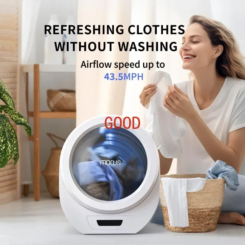 Morus Portable Dryer, Compact Laundry Dryer for Apartments, 110V Electric Dryer with Stainless Steel Tub, Easy Control