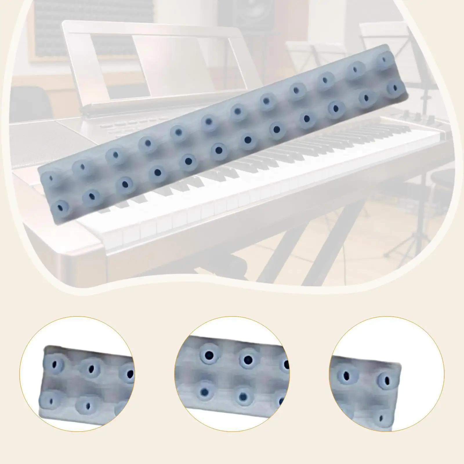 Silicone Conductive Rubber Keyboard Repair Strips Piano Key Contact Pad Accessory for E465 view 6