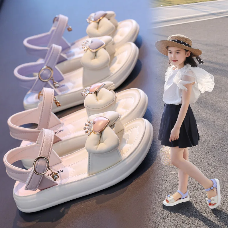 

New summer girls' sandals | Princess style soft sole design | Non slip beach shoes | Children's fashionable indoor slippers